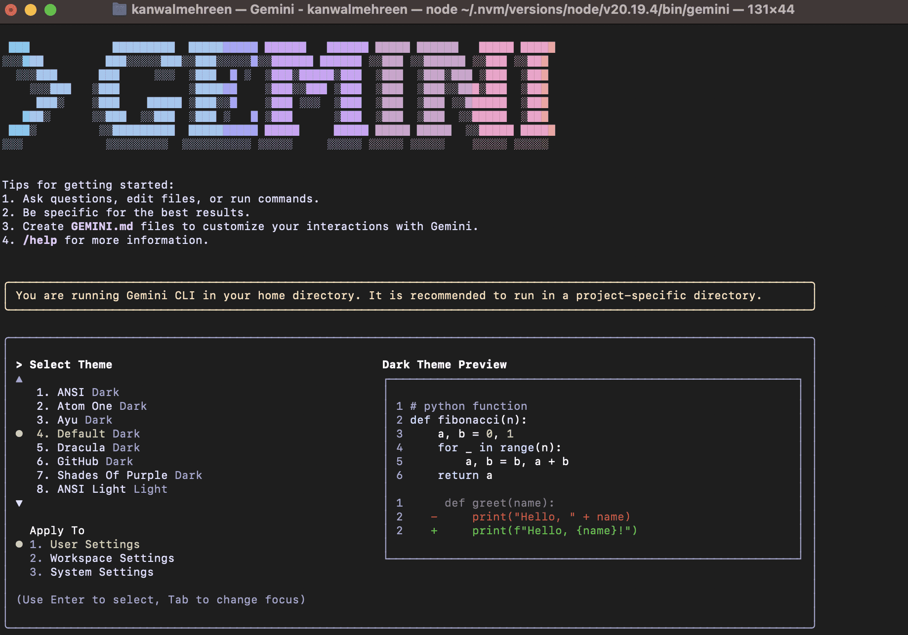 Gemini CLI 6.0界面